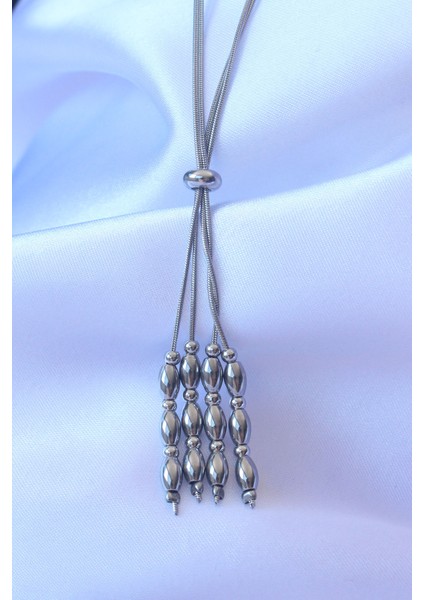 316L Çelik Gümüş Renk Boyu Ayarlanabilir Sallantılı Model Kolye - TJ-BKO8886 fiyatları