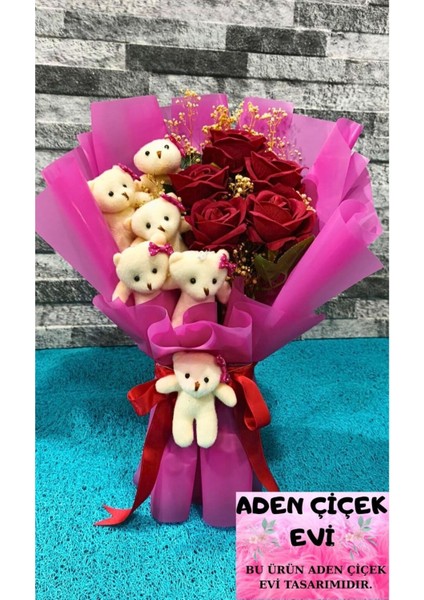 Hediyelik Ayıcık Buketi & Kadife Güller Özel Gün Hediyesi fiyatları