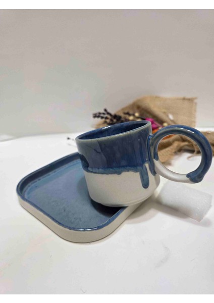 El Yapımı Deniz Esintisi Stoneware Fincan Takımı