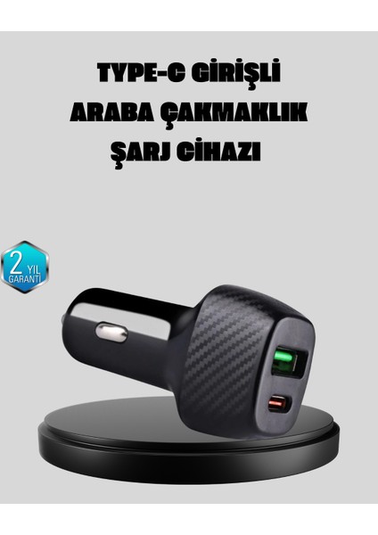Pd Destekli 38W Araç Şarj Başlığı Type-C + USB Çift Çıkış Hızlı Şarj - ME001W-51UWU7