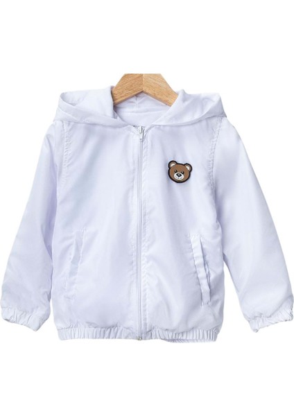 439634 Ayıcık Armalı Erkek Çocuk Yağmurluk 2/9 Yaş - Beyaz - 3-4 Yaş
