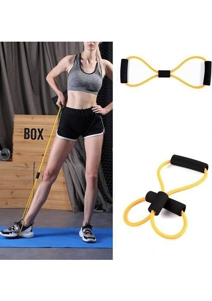 Direnç Bandı 8 Şeklinde Yoga Plates ve Vücut Geliştirme Egzersiz Bandı