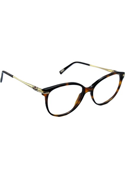 VCH216S 09XK 23KT Gold Cat Eye Kedi Gözü Kahverengi Havana 23KT Altın Kadın Gözlük