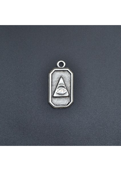 Minimal Göz Gümüş Kaplama Kolye Ucu