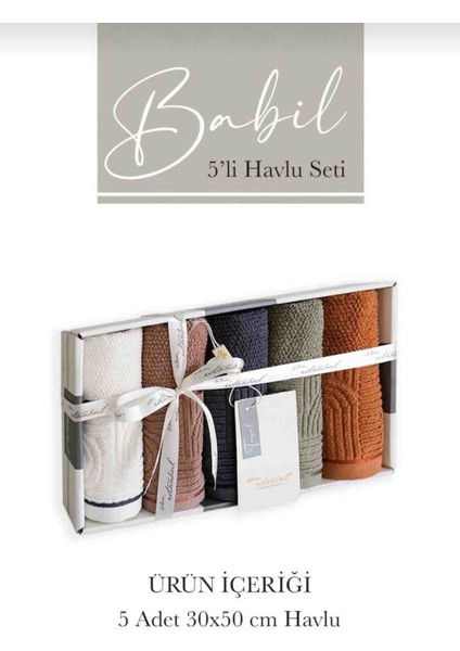 Iyi Geceler Istanbul 5'li Kutulu 30X50 cm Babil Mutfak Havlusu