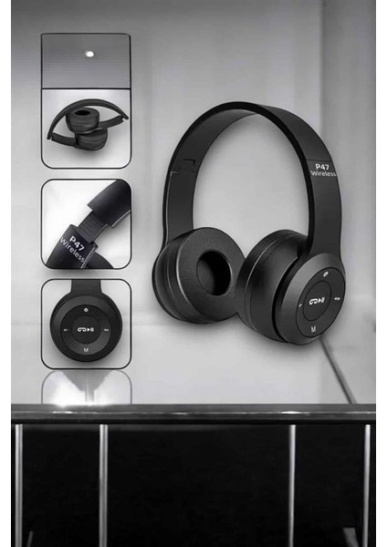 Kulak Üstü Tf Kart ve Aux Destekli Ergonomik Bluetooth Kulaklık - BI001V-4Z1UH8