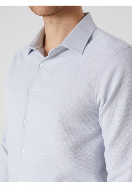 Yeni Sezon Slim Fit Uzun Kollu Armürlü Erkek Gömlek modelleri