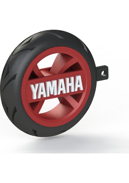 Yamaha Logolu Özel Tasarım Lastik Detaylı Motosiklet Anahtarlığı Kırmızı / Mavi Renk Seçenekleriyle modelleri