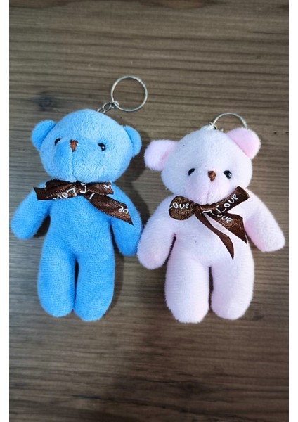 Peluş Ayıcık Anahtarlık ve Çanta Süsü Hediyelik (12CM Boy) 2 Adet