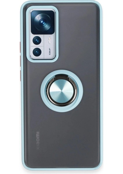 Xiaomi Mi 12T Pro Kılıf Montreal Yüzüklü Silikon Kapak - Buz Mavi