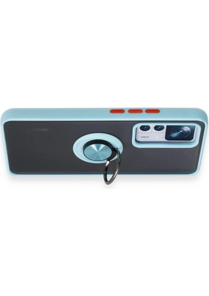 Xiaomi Mi 12T Pro Kılıf Montreal Yüzüklü Silikon Kapak - Buz Mavi modelleri