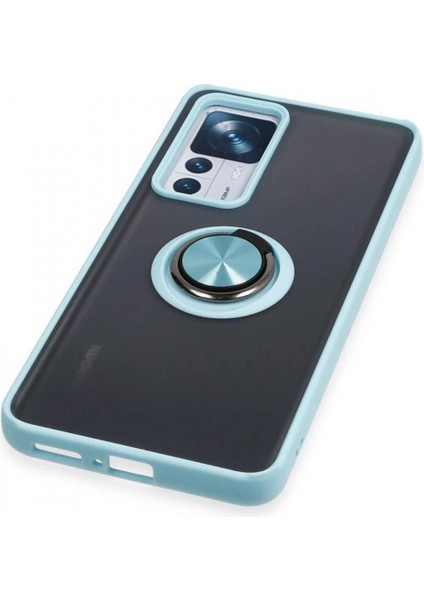 Xiaomi Mi 12T Pro Kılıf Montreal Yüzüklü Silikon Kapak - Buz Mavi indirimleri
