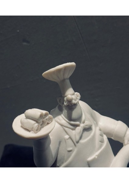 Bisikletli Şef Figürlü Dekoratif Saklama Sepeti – 24X22X12 cm Çok Amaçlı Mutfak Objesi