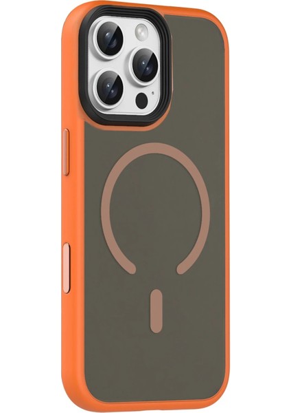 Apple iPhone 16 Pro Max Megane Magsafe Kapak - Turuncu modelleri