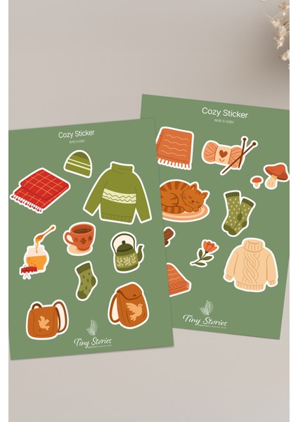 Cozy Temalı Sticker Seti - 6 Adet / Ajanda, Defter,bullet Journal,scrapbook fiyatları