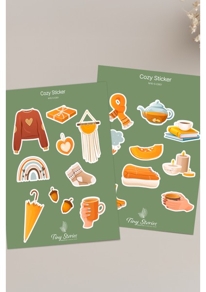 Cozy Temalı Sticker Seti - 6 Adet / Ajanda, Defter,bullet Journal,scrapbook fırsatları