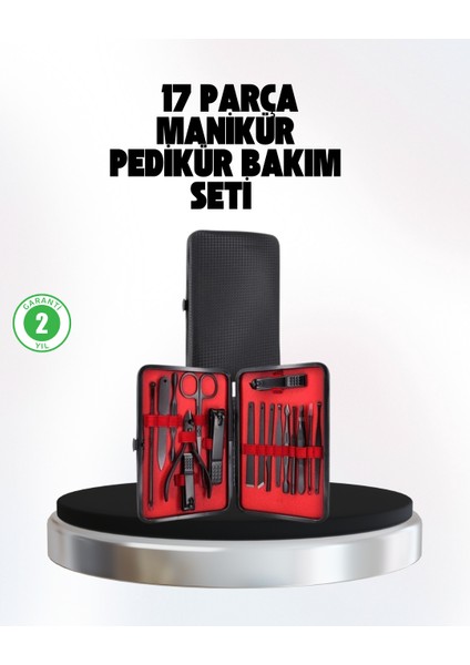El ve Ayak Bakım Seti 17 Parça Taşınabilir Deri Çantalı Manikür Seti - ME001W-51K0A5