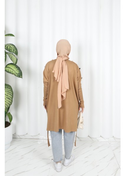 Düğme Detaylı Merserize Tunik indirimleri