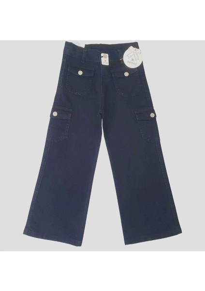 429389 Kız Kot Pantolon 5/8 Yaş - Siyah - 5-6 Yaş