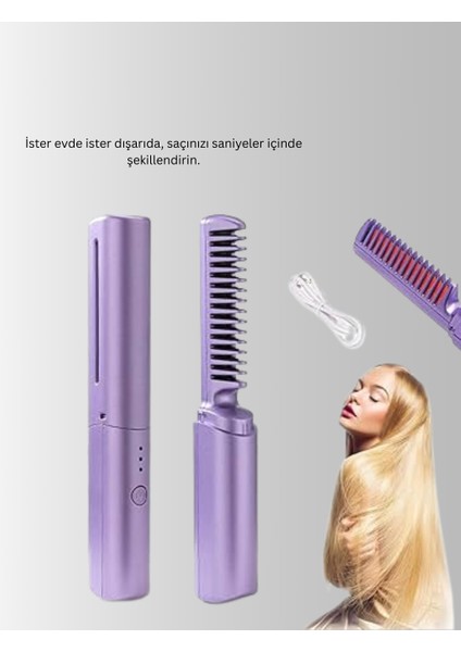 Kablosuz USB Şarjlı Saç Düzleştirici Tarak – Seyahat Boy - ME001W-51K1H3 fiyatları