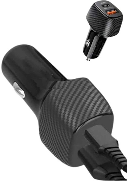 Hızlı Oto Şarj Cihazı 38W Çift Girişli Hızlı Şarj Oto Çakmaklık Type-C - ME001W-51VQK2 fırsatları