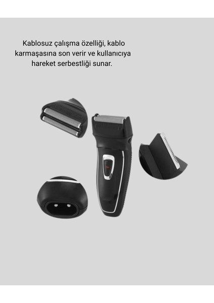 Erkek Tıraş Makinesi Kablosuz Kuru Tıraş Folyo Başlık Yıkanabilir Gövde indirimleri
