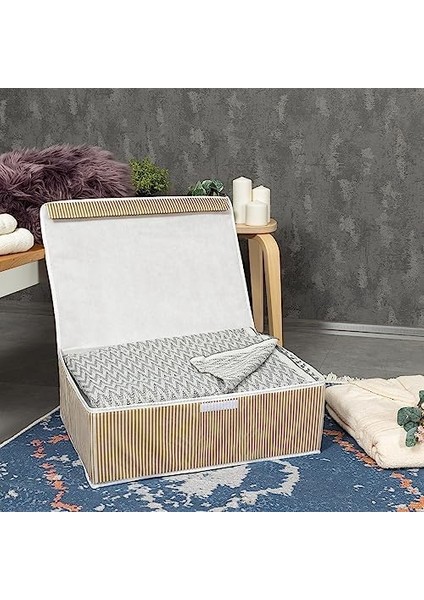 Pazar Kapısı Çok Amaçlı Düzenleyici Kapaklı Sandık Tipi Kutu Hurç Organizer (50 x 40 x 19, Kahverengi) modelleri