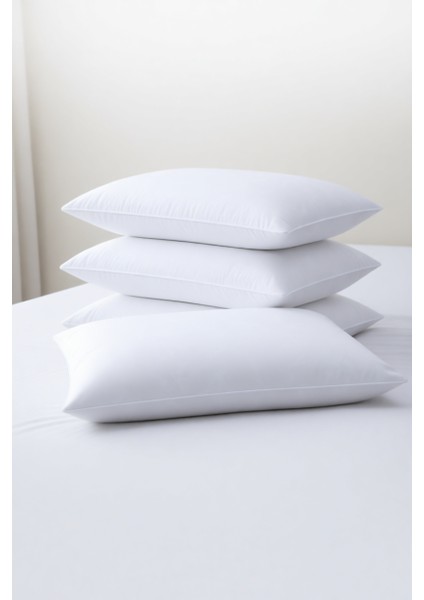 Beyaz Desenli Bamboo Yastık (50X70) 4 Adet