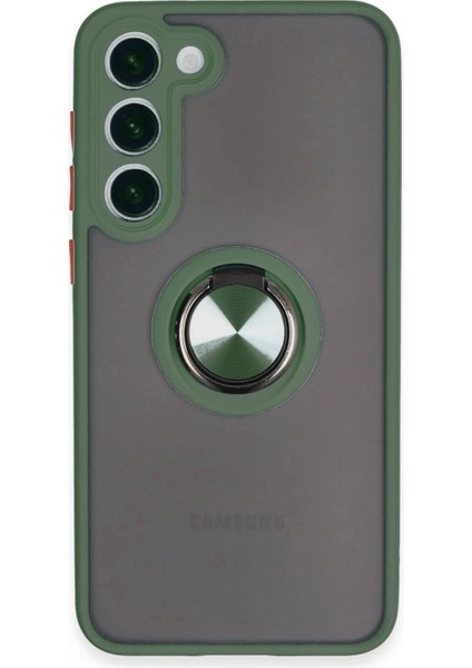 Samsung Galaxy S23 Plus Kılıf Montreal Yüzüklü Silikon Kapak - Yeşil