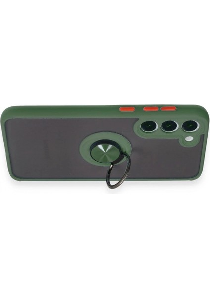 Samsung Galaxy S23 Plus Kılıf Montreal Yüzüklü Silikon Kapak - Yeşil modelleri