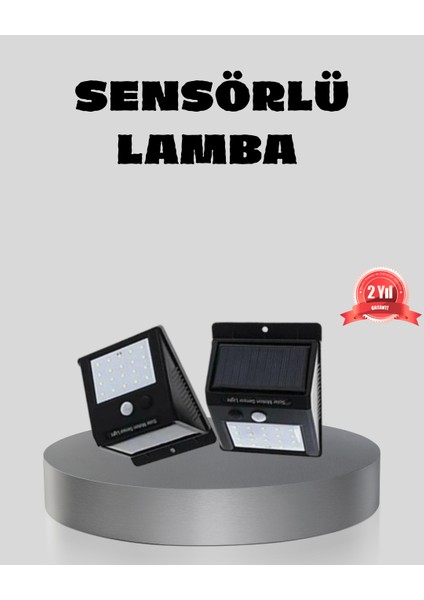 Güneş Enerjili Sensörlü Dış Mekan Duvar Lambası – 3 Modlu 2200MAH Pil 120° - BI001V-4YZVE