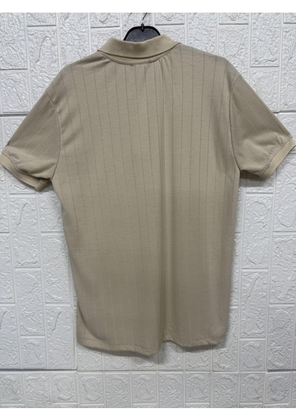 Fermuarlı Çizgi Desenli Polo Yaka Tişört fiyatları