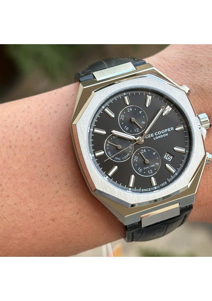 Özel Tasarım Erkek Saati | Siyah & Gümüş Renk Asaleti- Multifonksiyonlu,octagon Kasa Şıklığı