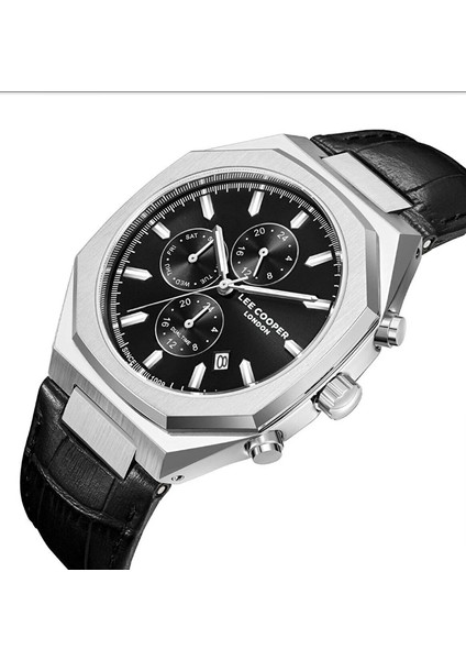 Özel Tasarım Erkek Saati | Siyah & Gümüş Renk Asaleti- Multifonksiyonlu,octagon Kasa Şıklığı modelleri