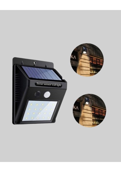 Güneş Enerjili 20 LED Hareket Sensörlü Lamba – IP65 Su Geçirmez Dış Mekan A - ME001W-51MV2 fırsatları