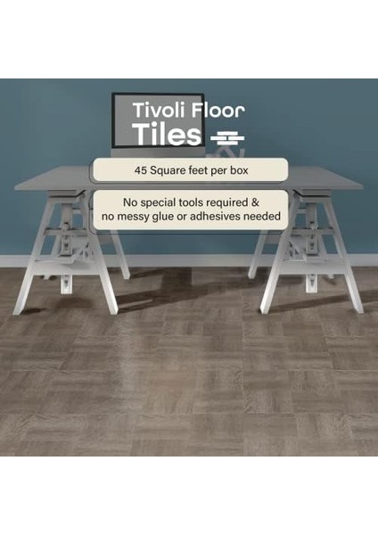 Tivoli Kendinden Yapışkanlı Yer Karosu, 45 - 30,48 cm x 30,48 Cm, Kömür Grisi Ahşap - Soyma ve Çubuk, Mutfak, Yemek Odası, Yatak Odası, Bodrum ve Banyolar Için Kendin Yap Zemin, fiyatları