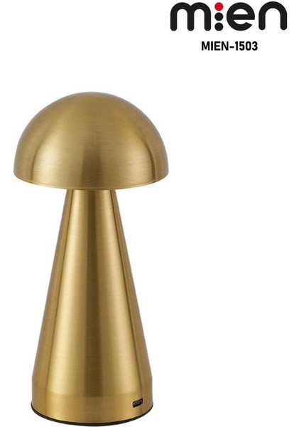 Dokunmatik Ledli Şarjlı Gold Abajur 21 cm