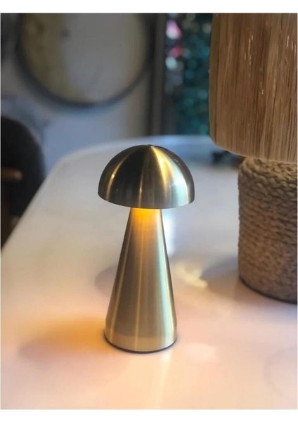 Dokunmatik Ledli Şarjlı Gold Abajur 21 cm fiyatları