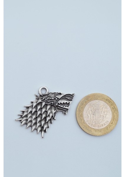 Game Of Thrones Kurt Gümüş Kaplama Kolye Ucu