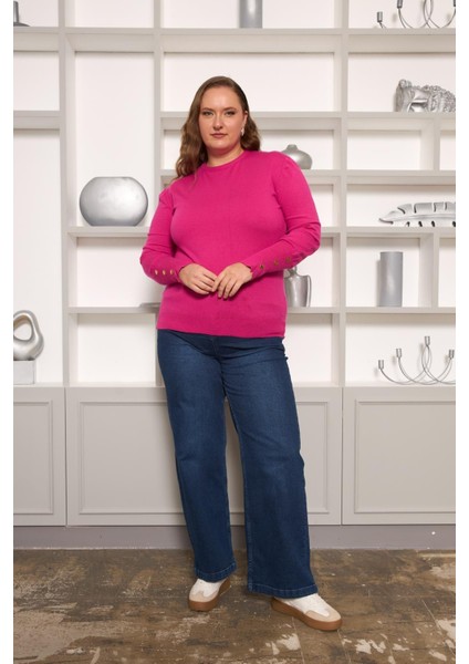 Kol Drop Detaylı Büyük Beden Triko fiyatları