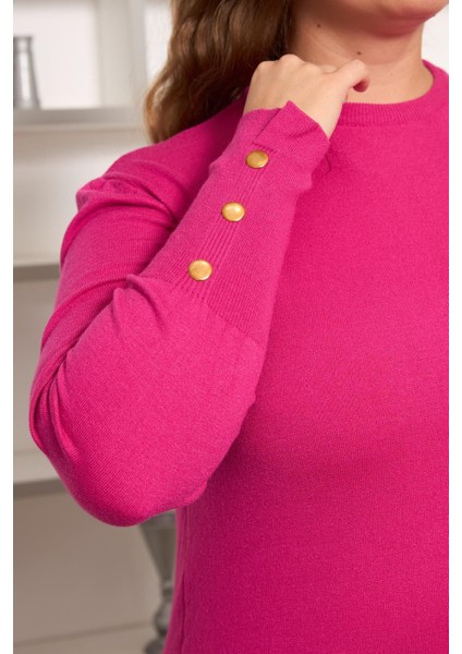 Kol Drop Detaylı Büyük Beden Triko indirimleri