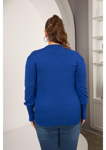 Kol Drop Detaylı Büyük Beden Triko indirimleri