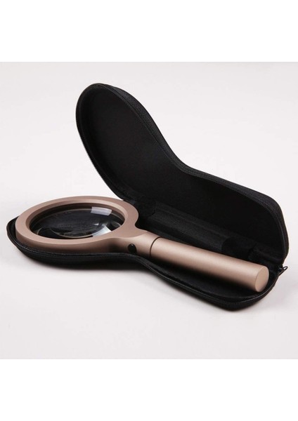 12 LED Işıklı 10X Büyüteç Yaşlılar ve Çocuklar Için Okuma Saplı Metal Büyüteç 8013