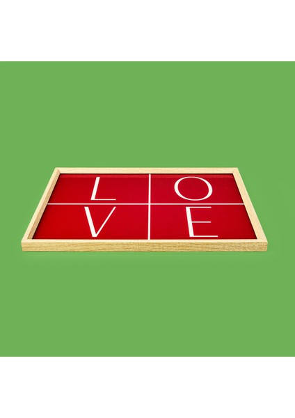 Deco Love Desenli Dekoratif Tepsi - Kırmızı - 28,5X41 cm fiyatları