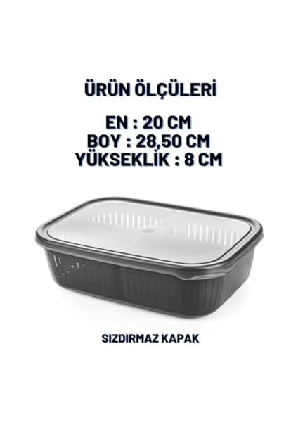 2 Adet 4 Bölmeli Süzgeçli Sızdırmaz Saklama Kabı- Zeytinlik Turşuluk Organizer 3,2 Litre fiyatları