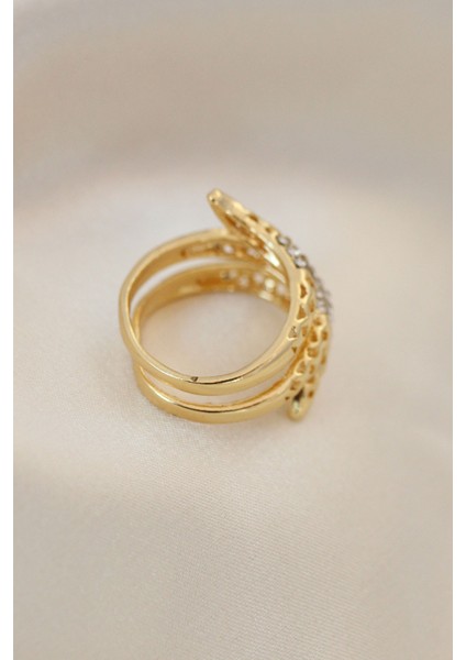 Ayarlamalı Altın Renk Metal Zirkon Taşlı Yüzük - TJ-BYK2040 fiyatları