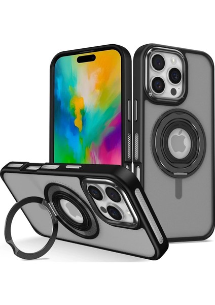 iPhone 16 Pro Max Banza Magsafe Standlı Kapak - Siyah
