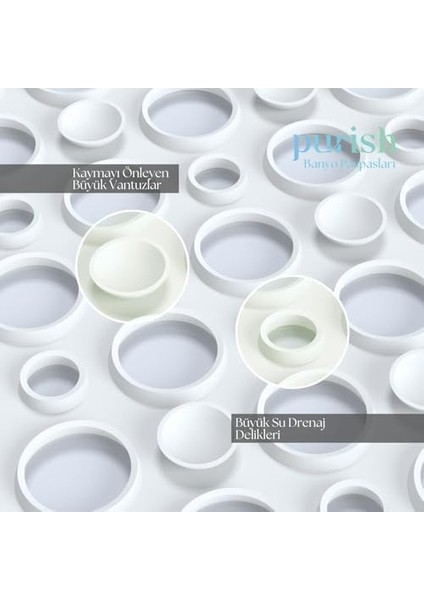 | Kaymaz Banyo Paspası | Beyaz | 66X36CM – Dikdörtgen Duş Matı, Küvet Paspası | Güçlü Vantuzlu, Su Tahliyeli, Yumuşak | Makinede Yıkanabilir | Kaydırmaz Zemin Matı fiyatları