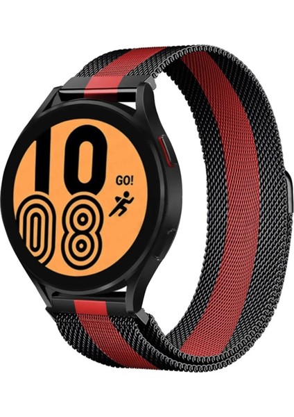 Watch 20MM Metal Mıknatıslı Kordon - SIYAH-KIRMIZI-(5796) - ME001W-5125R9