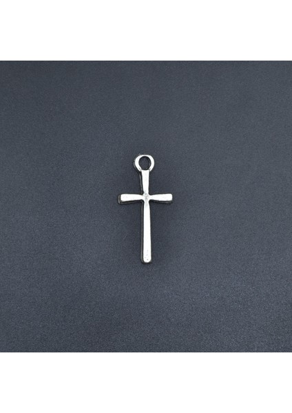Mini Haç Gümüş Kaplama Kolye Ucu